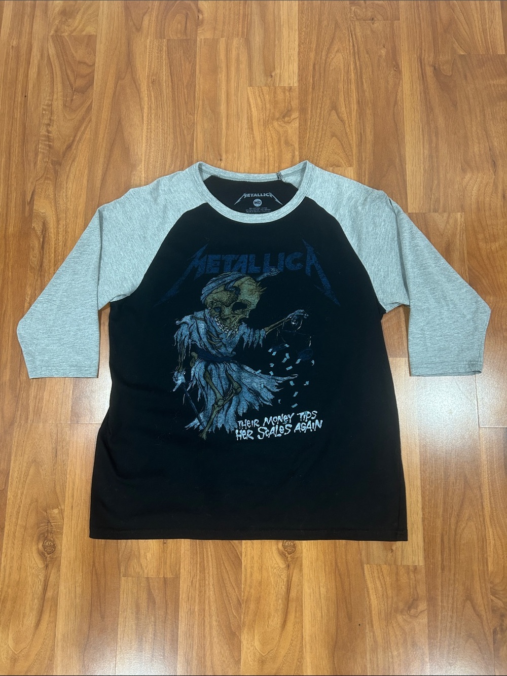 Metallica Black & Gray Raglan Graphic Tee